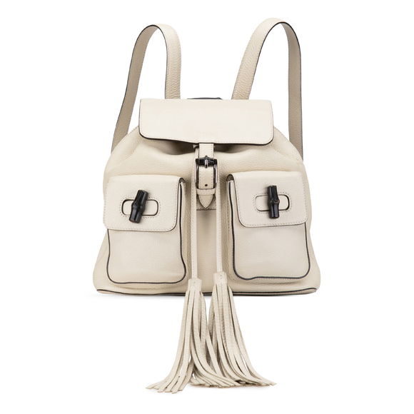 Gucci Handbags - Pre-Loved Gucci Leather Bamboo Tassel Backpack